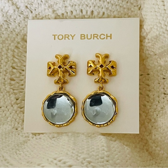TORY BURCH Drop Dangle blue stone - Picture 2 of 5